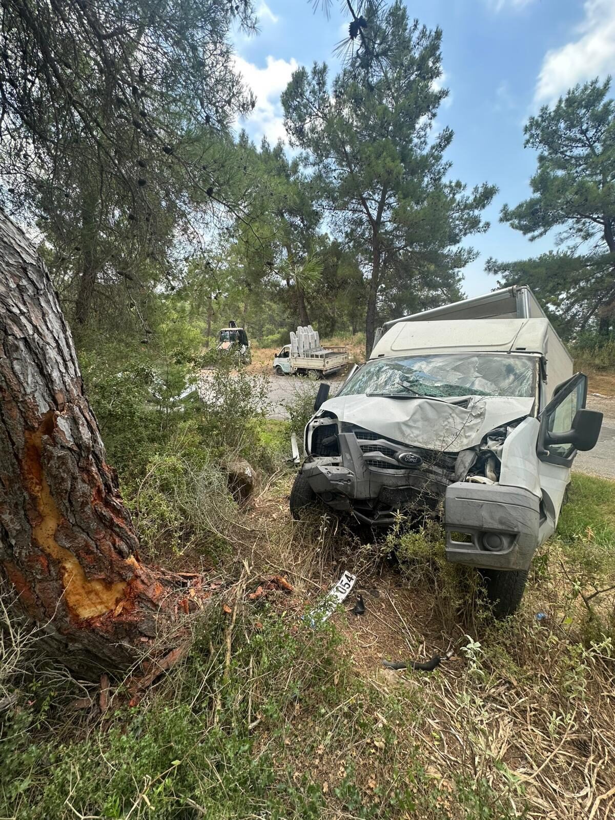 ANTALYA (AA) – Antalya'nın Alanya ilçesinde ağaca çarpan kamyonetin sürücüsü