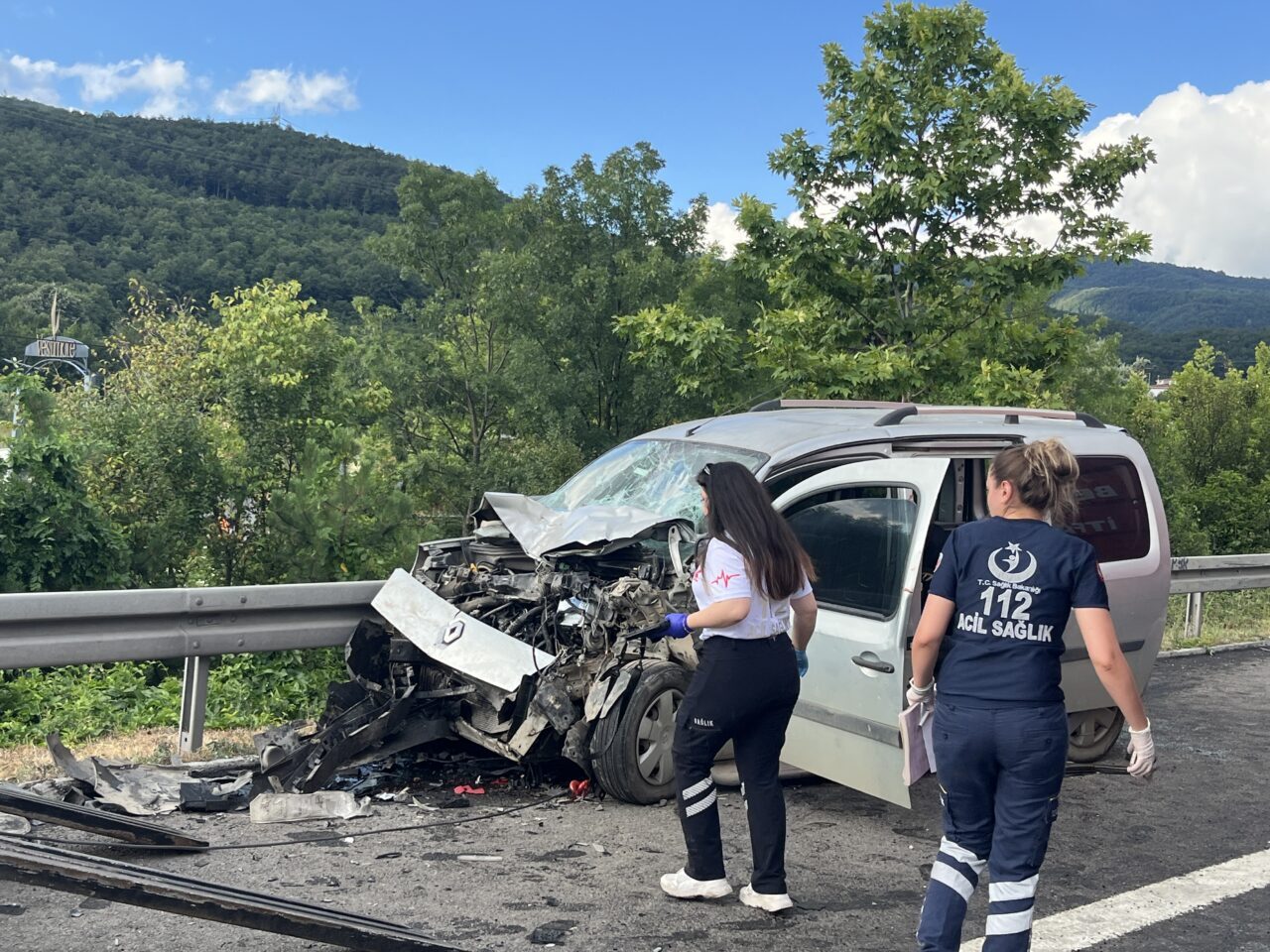 DÜZCE (AA) – Anadolu Otoyolu'nun Düzce kesiminde emniyet şeridinde meydana