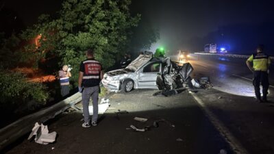 KOCAELİ (AA) – Anadolu Otoyolu'nun Kocaeli kesiminde tırın, arızalanan otomobile