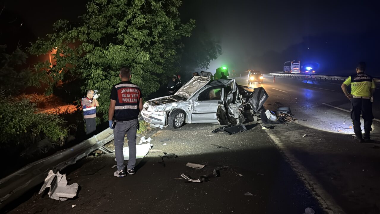 KOCAELİ (AA) – Anadolu Otoyolu'nun Kocaeli kesiminde tırın, arızalanan otomobile
