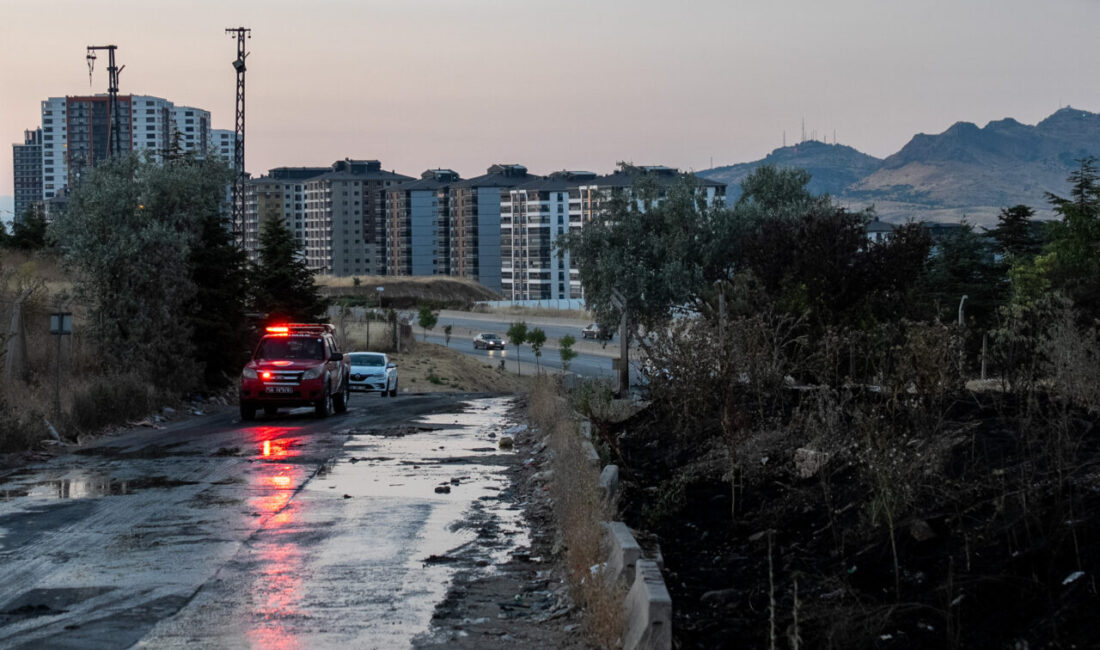 ANKARA (AA) – Ankara'da Mamak ilçesinde Çevre Yolu kenarındaki otluk