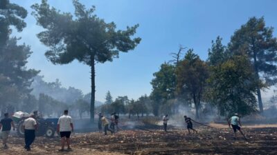 ANTALYA (AA) – Antalya'nın Kaş ilçesinde ormanlık alanda çıkan yangına