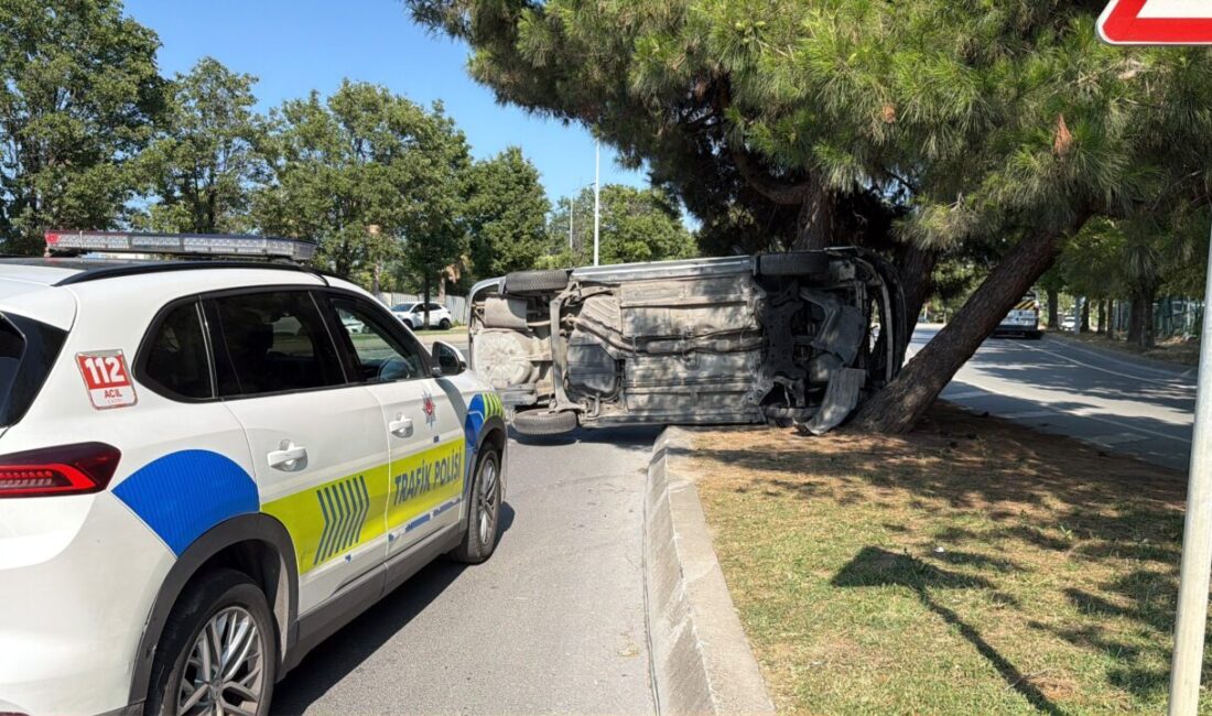 İSTANBUL (AA) – Bakırköy'de, kaldırıma çarpıp takla atan otomobilin sürücüsü