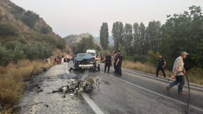 BİLECİK (AA) – Bilecik'in İnhisar ilçesinde otomobil ile motosikletin çarpışması