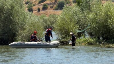 BİNGÖL (AA) – Bingöl'ün Genç ilçesinde Murat Nehri'nde su seviyesinin
