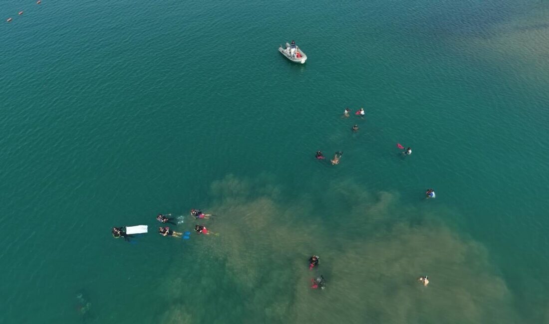 MUĞLA (AA) – Muğla'nın Bodrum ilçesinde gerçekleştirilen deniz dibi temizliği