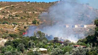 MUĞLA (AA) – Muğla'nın Bodrum ilçesinde makilik alanda çıkan yangına