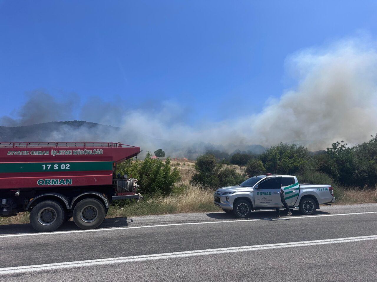ÇANAKKALE (AA) – Çanakkale'nin Ayvacık ilçesinde ormanlık alanda çıkan yangına