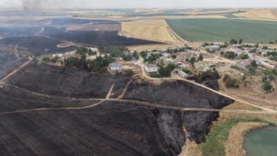 DİYARBAKIR (AA) – Diyarbakır'ın Çınar ilçesinde çıkan anız yangınına ekiplerce