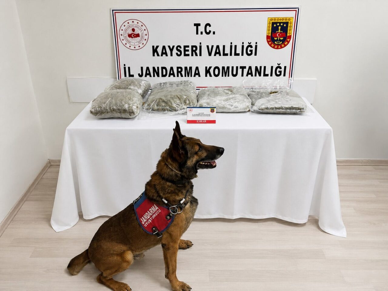 KAYSERİ (AA) – Kayseri'de bir otomobilin bagajına gizlenmiş 5 kilogram