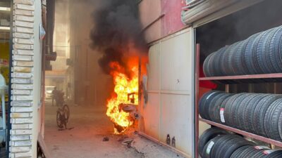 MERSİN (AA) – Mersin'in Mut ilçesinde otomobil lastiği tamiri yapılan
