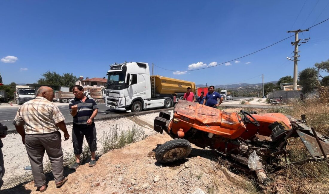 MUĞLA (AA) – Muğla’nın Milas ilçesinde tır ile traktörün çarpışması