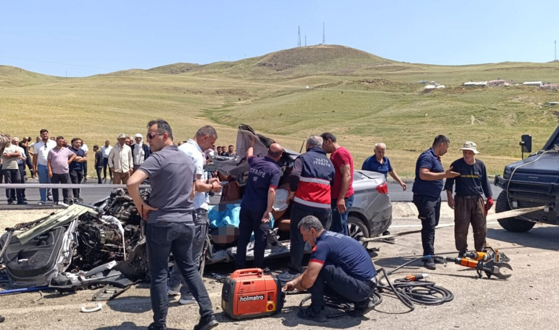 MUŞ (AA) – Muş'un Varto ilçesinde kamyon ile otomobilin çarpışması