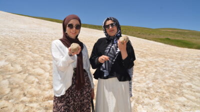 MUŞ (AA) – Muş'ta sıcak havadan bunalanlar, bazı bölümlerinde kar