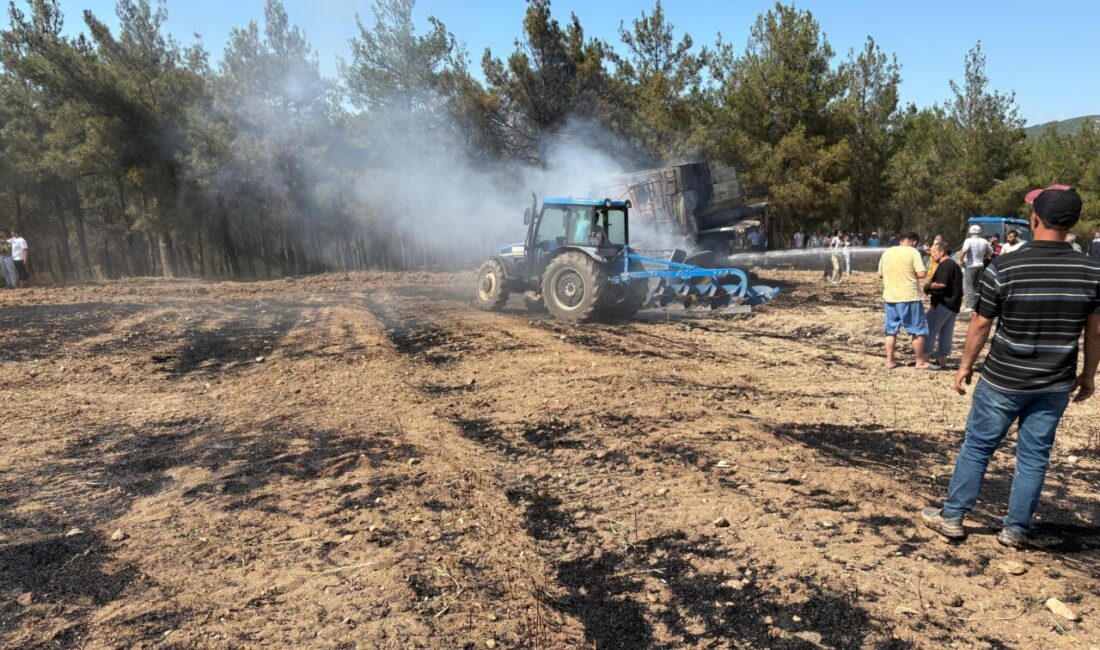 SAMSUN (AA) – Samsun'da hasat esnasında biçerdöverin alev alması sonucu
