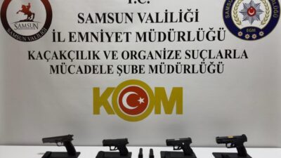 SAMSUN (AA) – Samsun'un Canik ilçesinde silah ve kaçak tütün