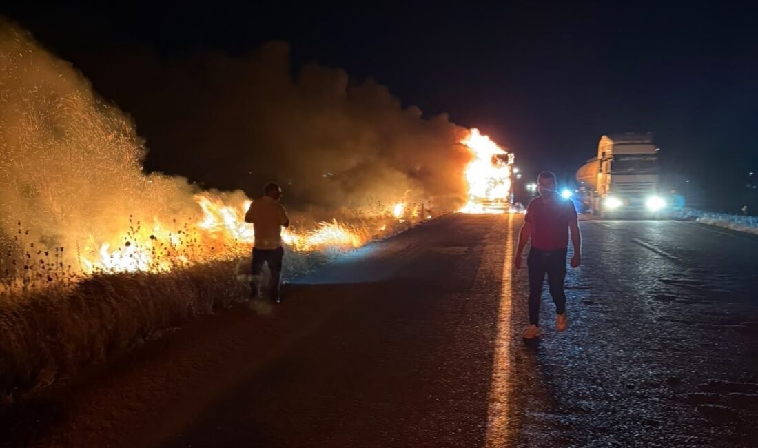 ŞIRNAK (AA) – Şırnak'ın İdil ilçesinde seyir halindeyken alev alan