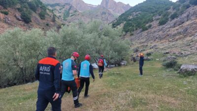 TUNCELİ (AA) – Tunceli’nin Pülümür ilçesinde dağlık alanda ayağı kırılan