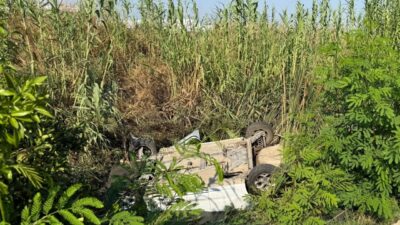 ANTALYA (AA) – Antalya'nın Manavgat ilçesinde kontrolden çıkan otomobilin susuz