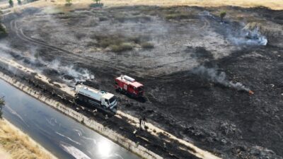 ESKİŞEHİR (AA) – Eskişehir'in Odunpazarı ilçesinde otluk alanda çıkan yangın,