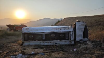 GAZİANTEP (AA) – Gaziantep'in İslahiye ilçesinde boş yakıt tankerinin şarampole