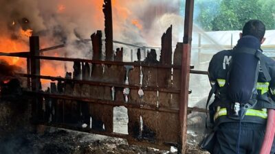MUĞLA (AA) – Muğla'nın Ula ilçesinde ahır ve çatısındaki saman