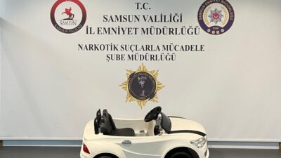 SAMSUN (AA) – Samsun'da akülü çocuk arabasının tekerleğine gizlenmiş uyuşturucu