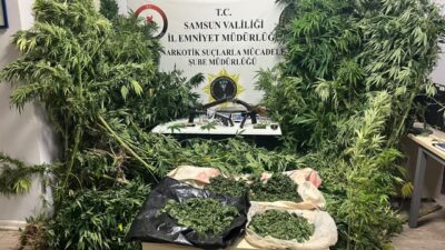 SAMSUN (AA) – Samsun'un Bafra ilçesinde düzenlenen drone destekli uyuşturucu