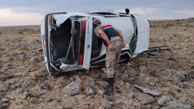 ŞANLIURFA (AA) – Şanlıurfa'nın Siverek ilçesinde otomobilin şarampole devrilmesi sonucu
