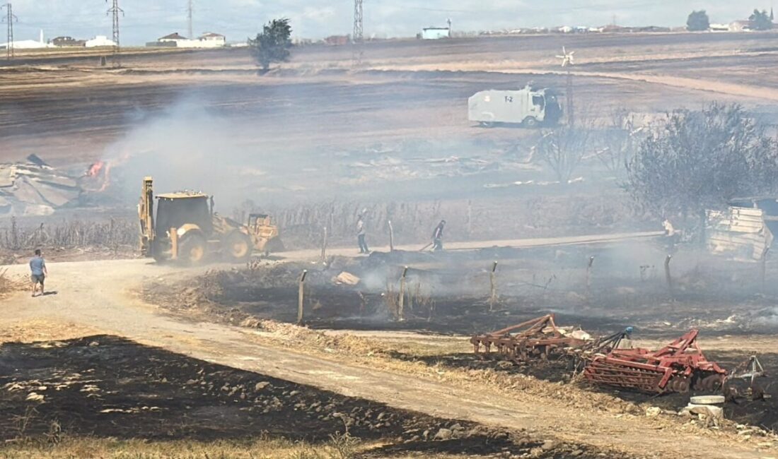 TEKİRDAĞ (AA) – Tekirdağ'ın Ergene ilçesinde çıkan anız yangınında 4