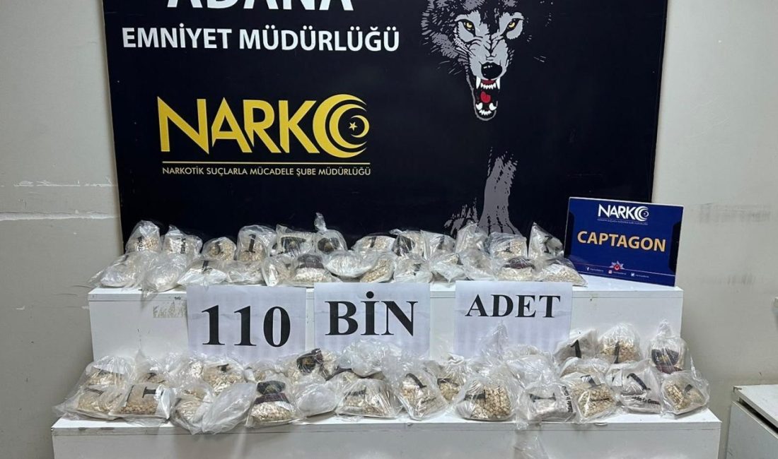 ADANA (AA) – Adana'da 110 bin uyuşturucu hap ele geçirilen