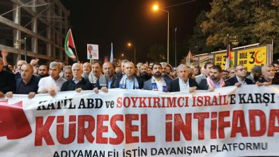 ADIYAMAN (AA) – Adıyaman'da, İsrail'in Gazze'deki soykırımının 3. yılını protesto