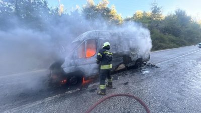 MUĞLA (AA) – Muğla'nın Bodrum ilçesinde bir okul servis aracı