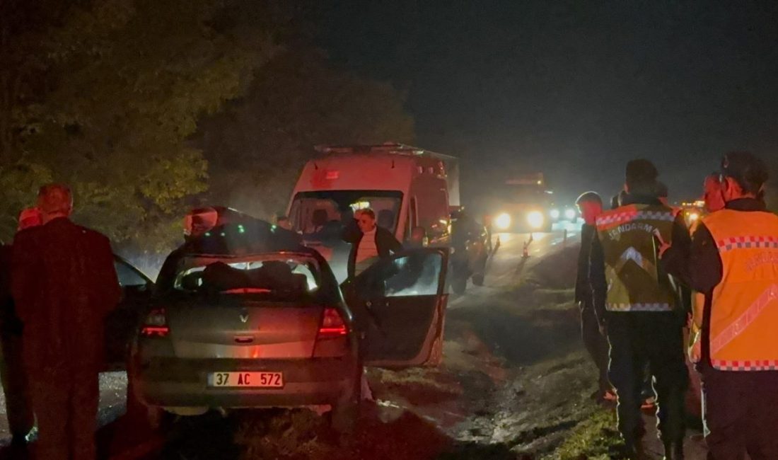KASTAMONU (AA) – Kastamonu'nun Taşköprü ilçesinde büyükbaş hayvana çarpan otomobilin