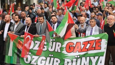 NEVŞEHİR (AA) – Nevşehir'de, İsrail'in Gazze'ye yönelik saldırılarını protesto etmek